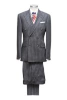 2 piece suit grey chalkstripe Double breasted 6 butons 2 straight pockets