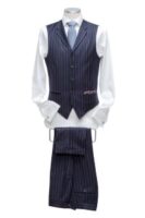 Waistcoat blue stripe 5 buttons Notch lapels